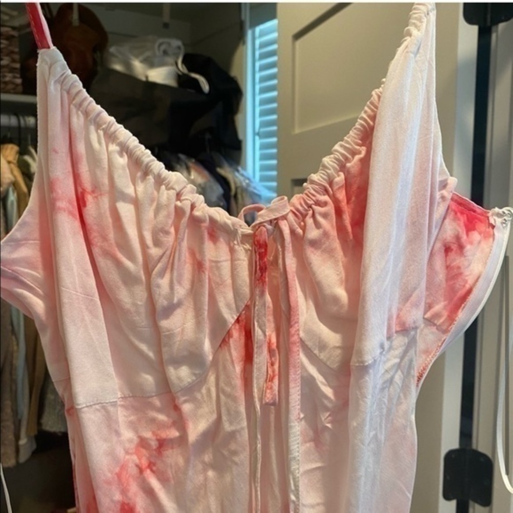 Pink tie die maxi dress—never been worn - Picture 5 of 7